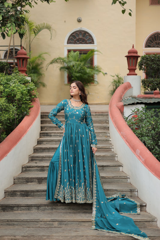 TILTON WEDDING SPECIAL CHINON EMBROIDERED SHARARA