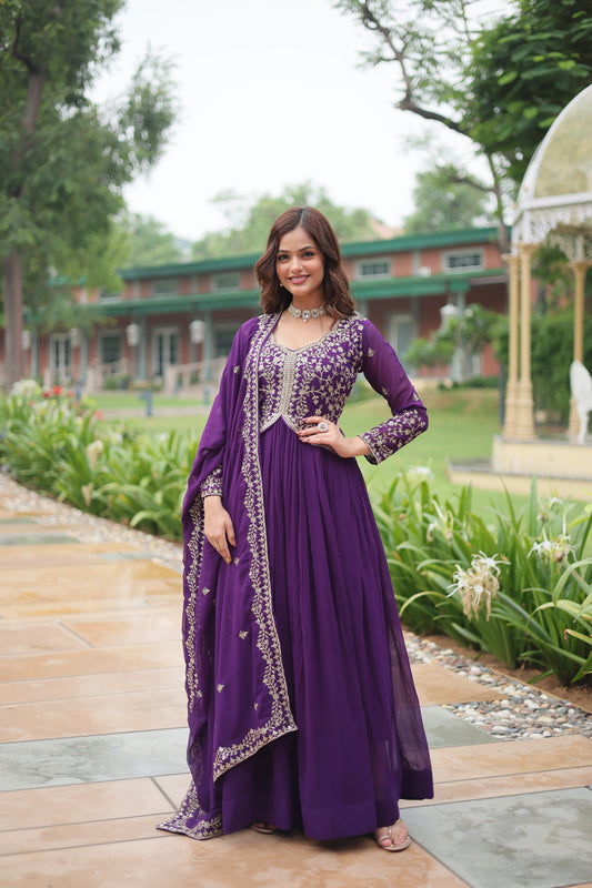 TILTON WEDDING SPECIAL FAUX BLOOMING SEQUINS EMBROIDERED GOWN WITH DUPATTA