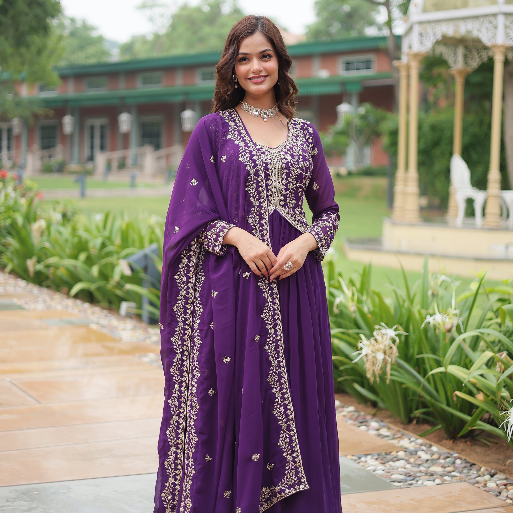 TILTON WEDDING SPECIAL FAUX BLOOMING SEQUINS EMBROIDERED GOWN WITH DUPATTA