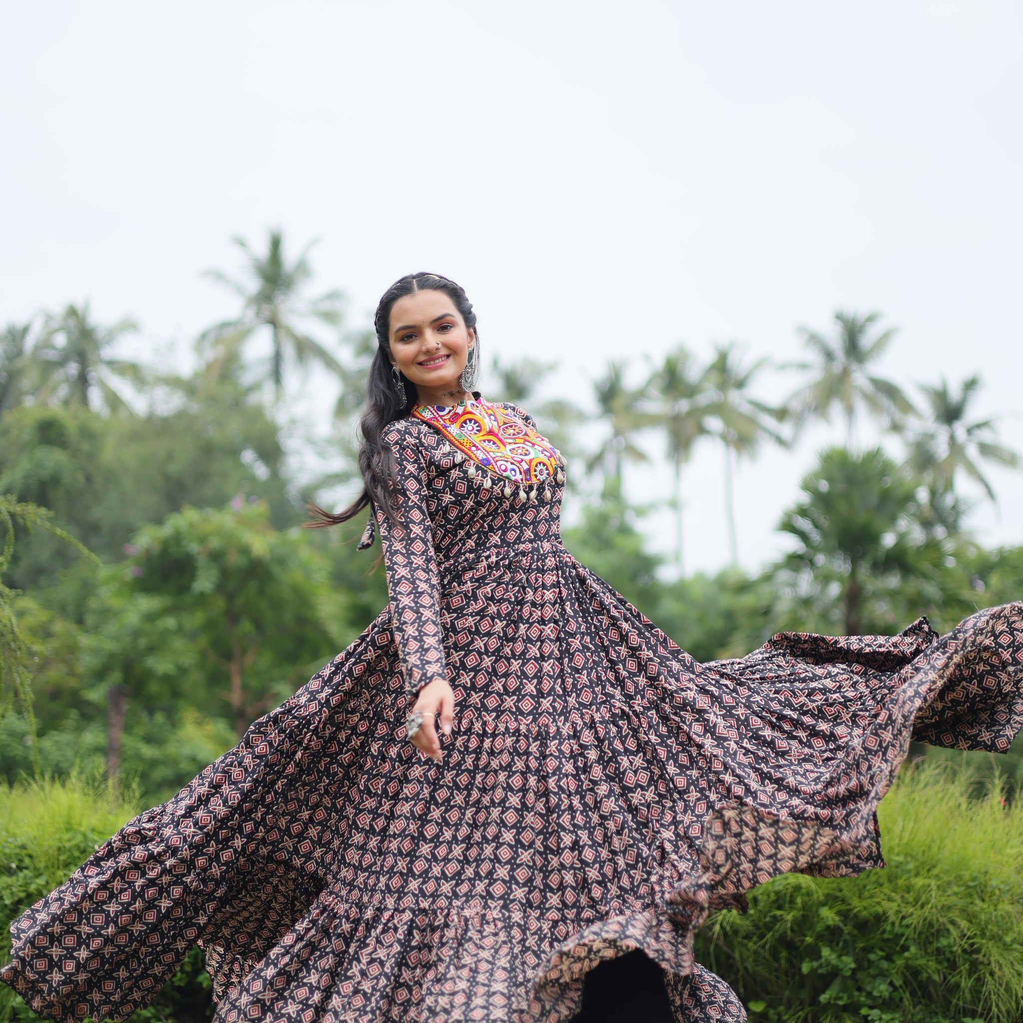 TILTON NAVRATRI SPECIAL COTTON GAMTHI PATCH WORK GOWN