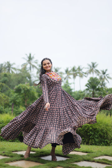 TILTON NAVRATRI SPECIAL COTTON GAMTHI PATCH WORK GOWN