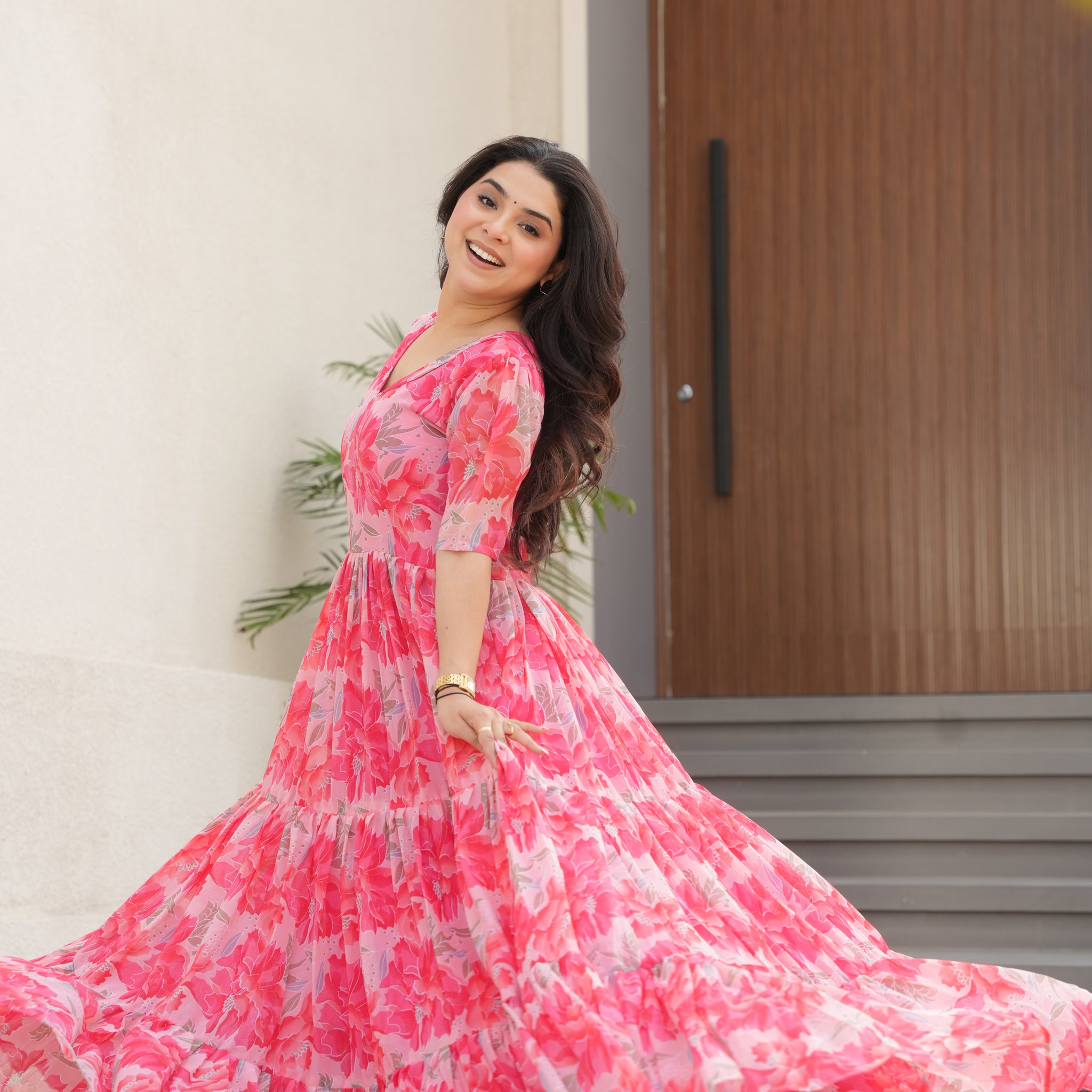TILTON SUMMER SPECIAL GEORGETTE PRINTED GOWN