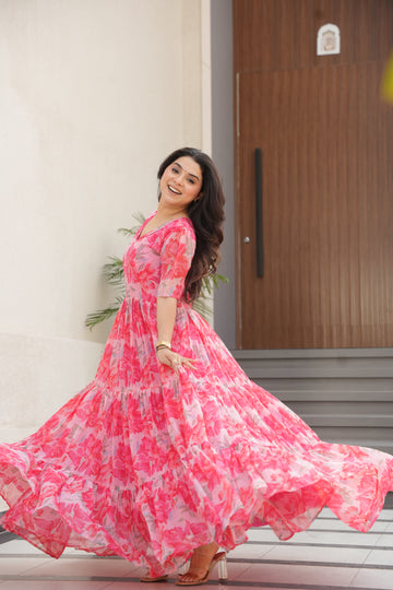 TILTON SUMMER SPECIAL GEORGETTE PRINTED GOWN