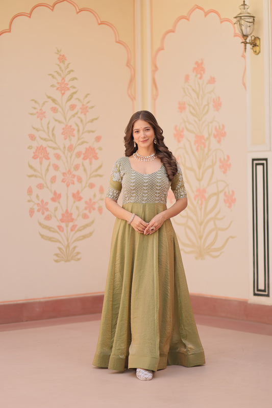 TILTON FENDY BEADS EMBROIDERED GOWN