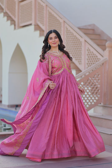 TILTON FESTIVAL SPECIAL GOLD CRUSH EMBROIDERED GOWN WITH DUPATTA