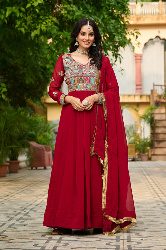 TILTON FESTIVE SPECIAL BLOOMING EMBROIDERED GOWN WITH DUPATTA
