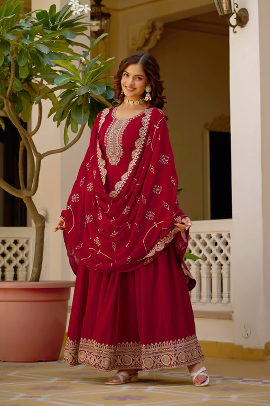 TILTON WEDDING SPECIAL FAUX BLOOMING SEQUINS EMBROIDERED GOWN AND DUPATTA